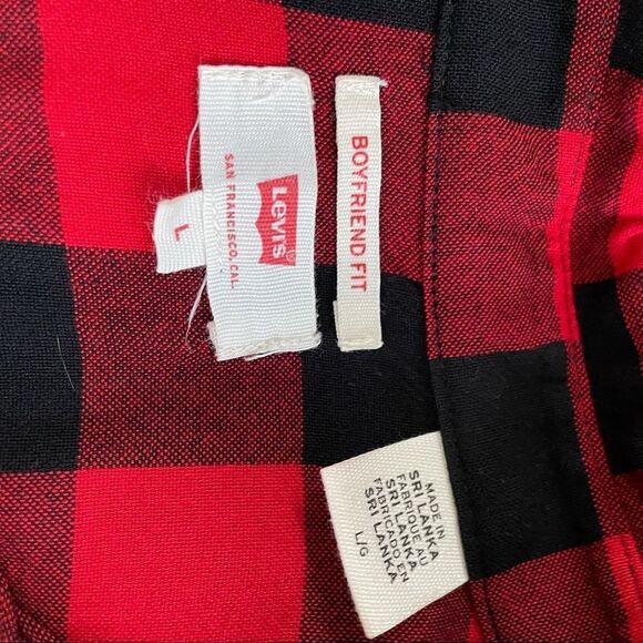 Levi’s Buffalo Check Button Up Lumberjack Red BlackShirt L - Picture 2 of 7